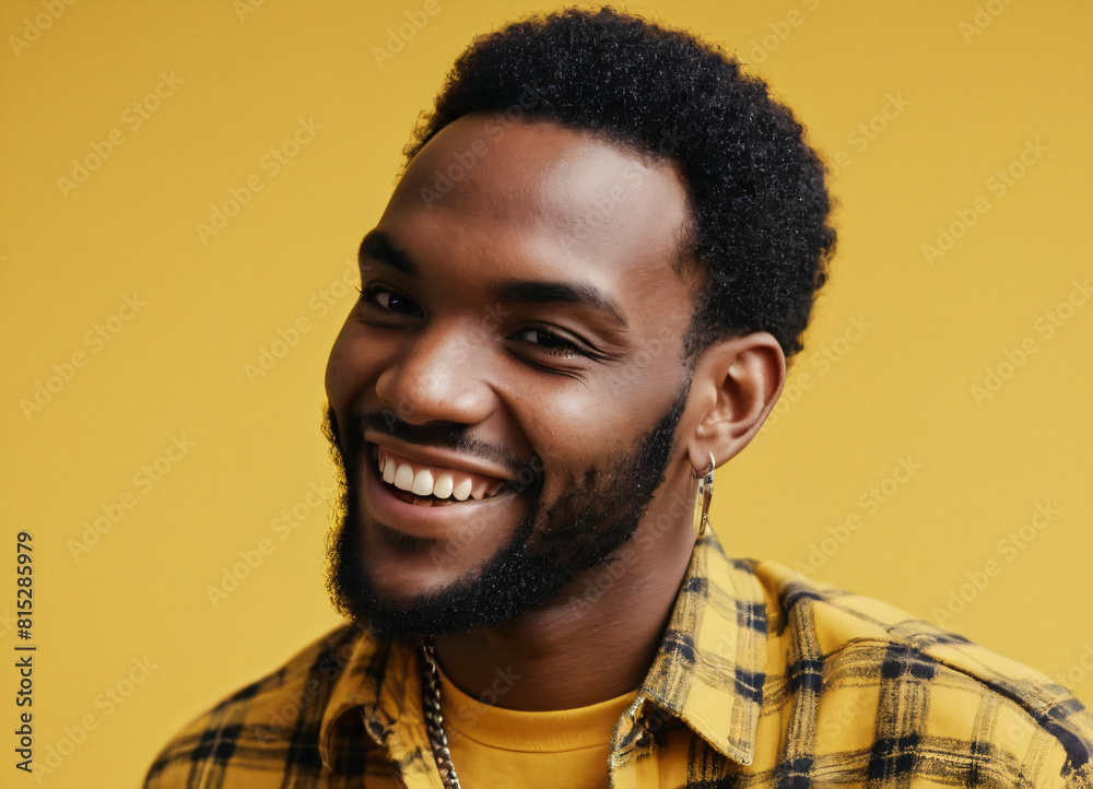 portrait of a man smile background yellow portrait of a man smile background yellow