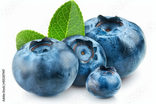 heap of fresh ripe blueberry isolated on white background