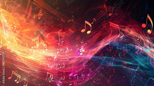 colorful background with musical notes  abstract music background