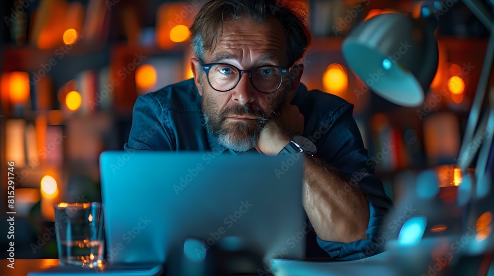 Data-Rich Environment: Businessman Working on Laptop Data-Rich Environment: Businessman Working on Laptop