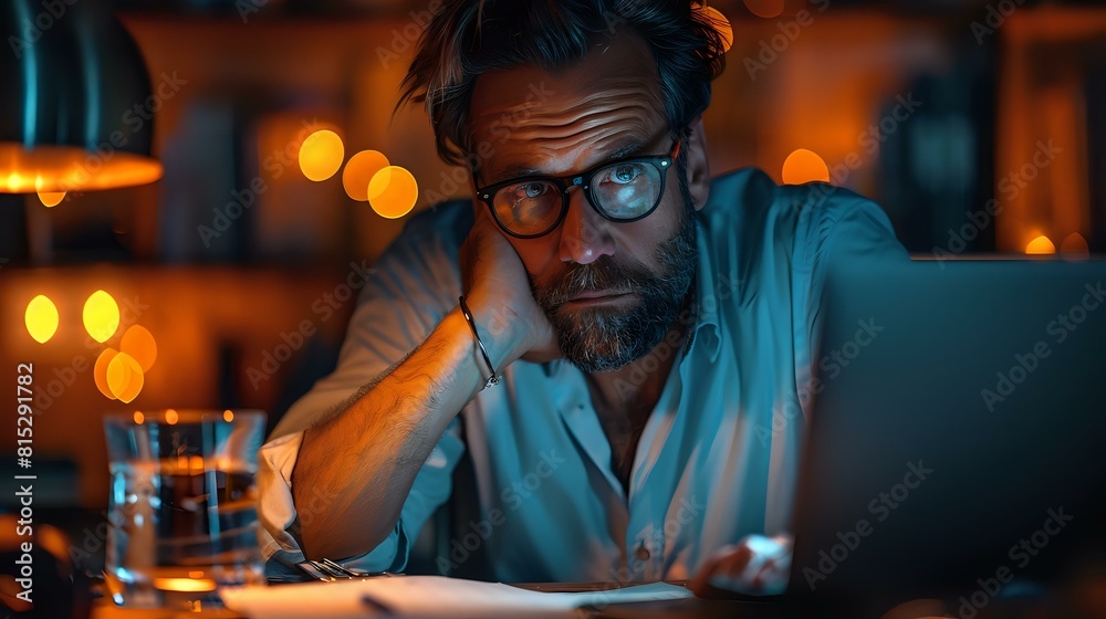 Serious Contemplation: Businessman in Deep Thought Serious Contemplation: Businessman in Deep Thought