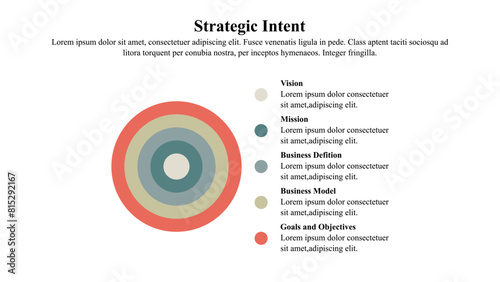Infographic presentation template of strategic intent.