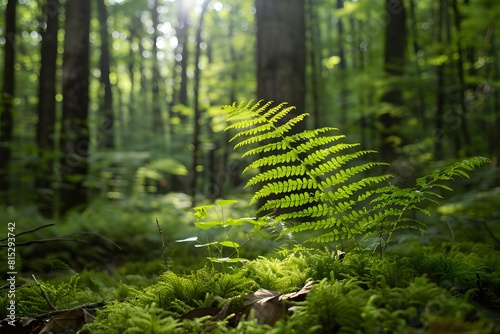 green fern in the middle of the forest