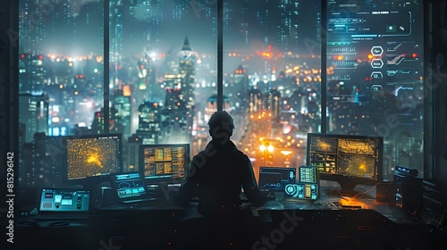 High-Tech Cyberpunk Ambience with Intense Technological Energy