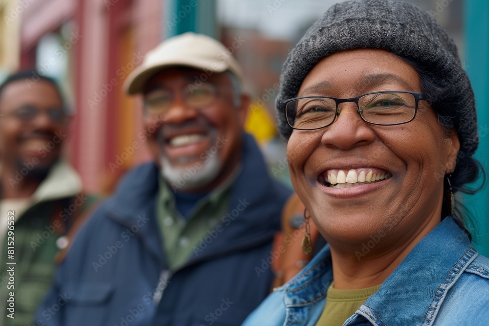 Portrait of a smiling african american man with friends in the background Portrait of a smiling african american man with friends in the background