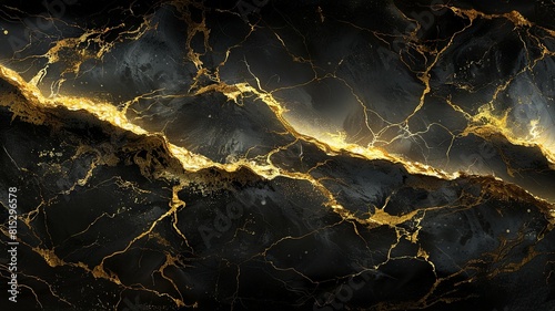 Luxurious black marble with gold veins - High-resolution image showcasing the opulence of black marble with striking gold veins - ideal for luxury designs