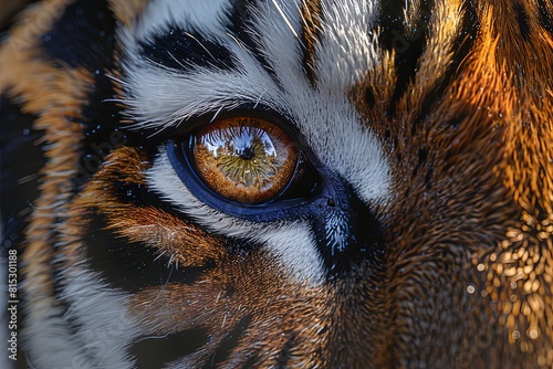 Detailed Tiger s Eye Close-up  Realistic Shaded Lighting Perspective