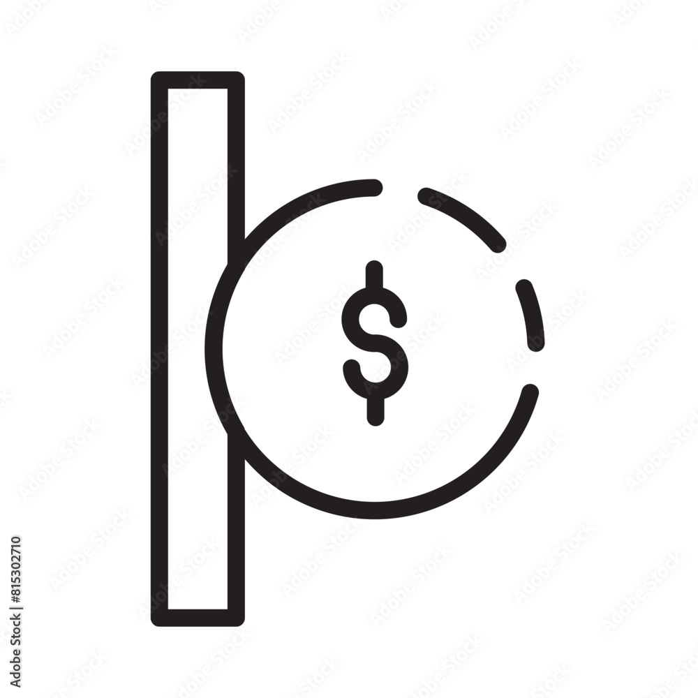 Atm Coin Dollar Line Icon Atm Coin Dollar Line Icon