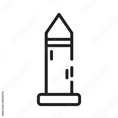 Bullet Cartridge Gun Line Icon