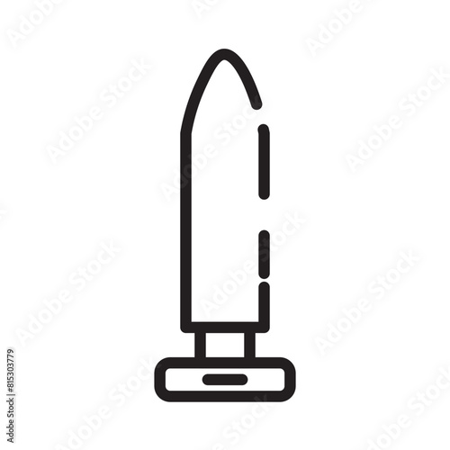 Bullet Cartridge Gun Line Icon