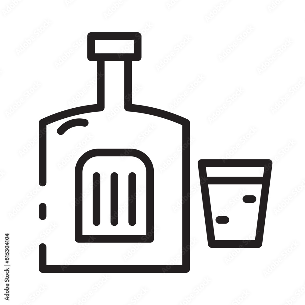 Alcohol Bar Bottle Line Icon Alcohol Bar Bottle Line Icon