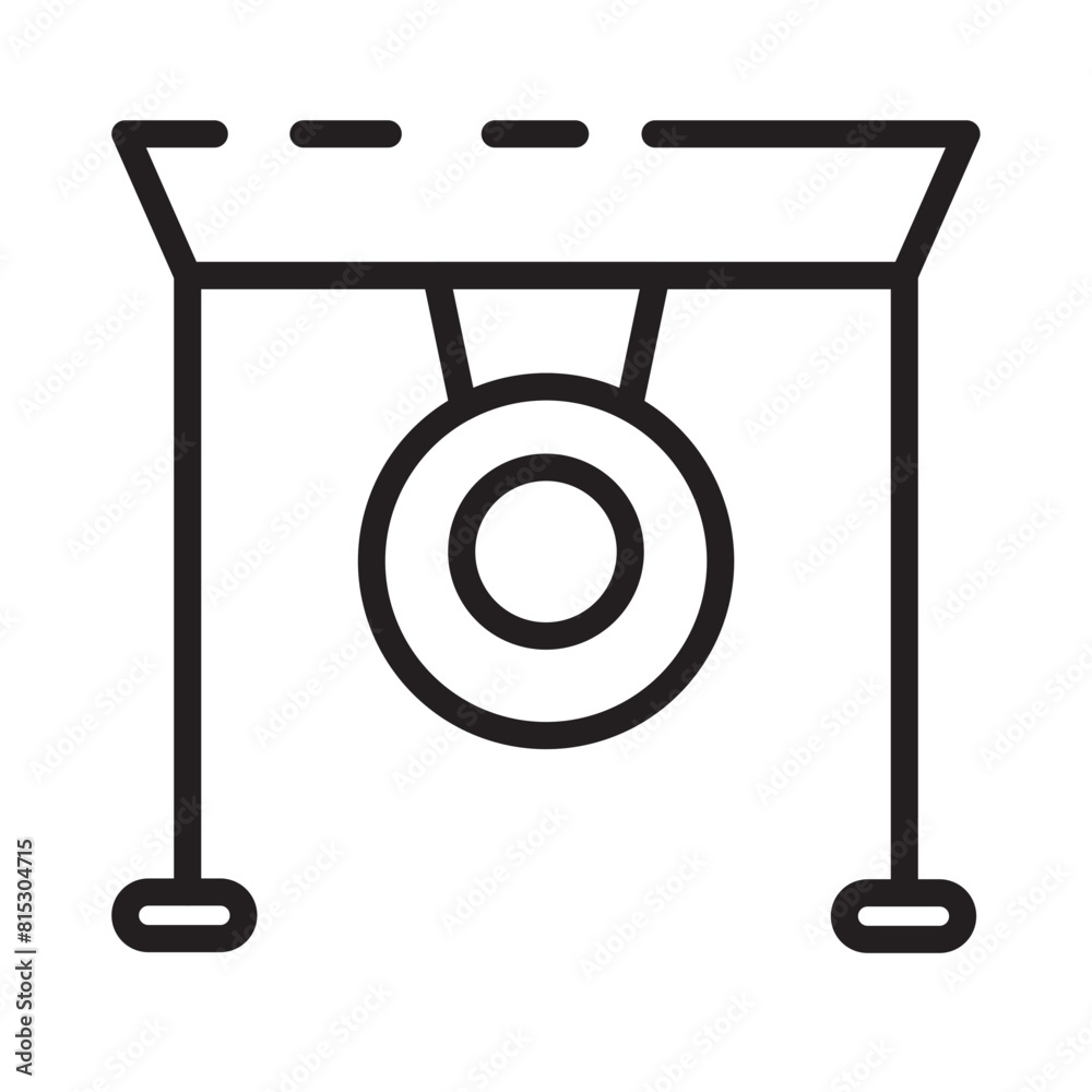 Gong Lunar Musical Line Icon Gong Lunar Musical Line Icon