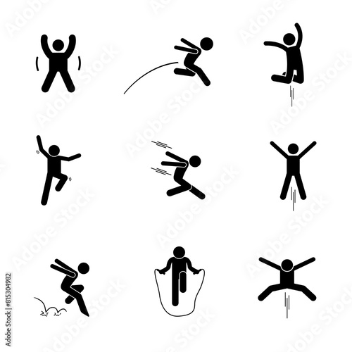 long jump icon illustration vector.
