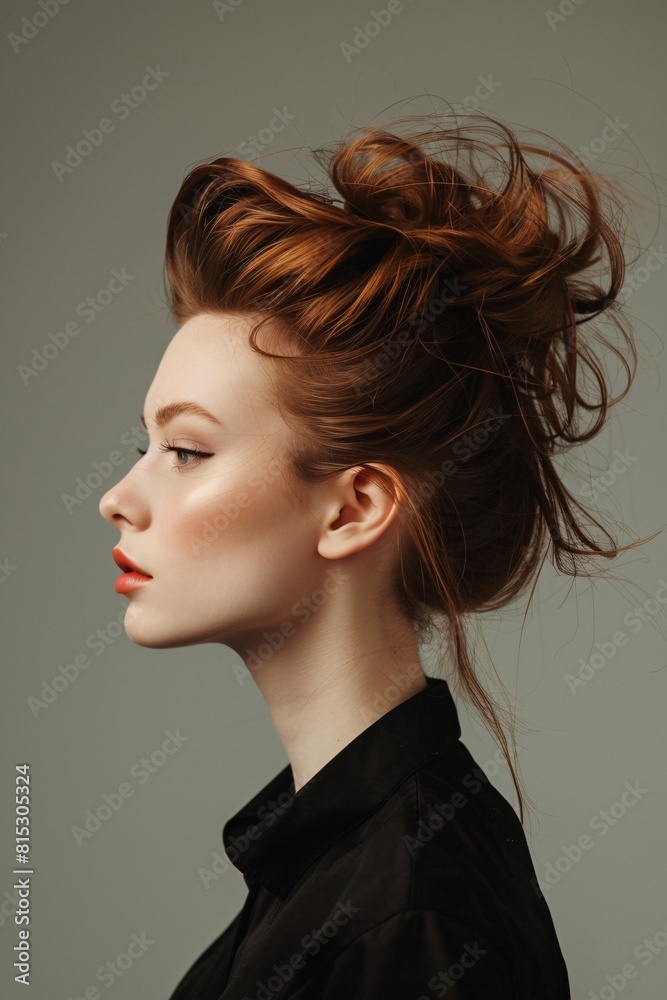 Portrait of a beautiful young woman with elegant hairstyle and makeup. Studio shot. Portrait of a beautiful young woman with elegant hairstyle and makeup. Studio shot.