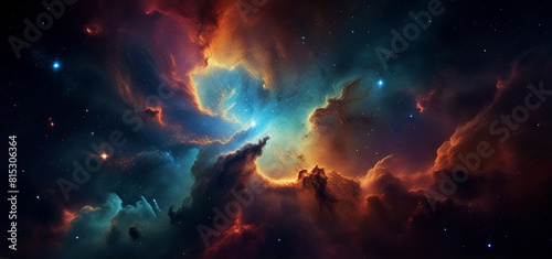 Colorful space nebula. Stary night background wallpaper