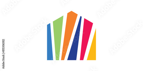 home abstract logo design, colorful, logo design icon, symbol, vector, creative idea.