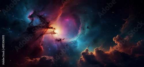 Colorful space nebula. Stary night background wallpaper