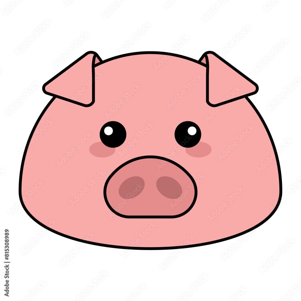 Cute kawaii pig emoji icon Vector illustration Cute kawaii pig emoji icon Vector illustration