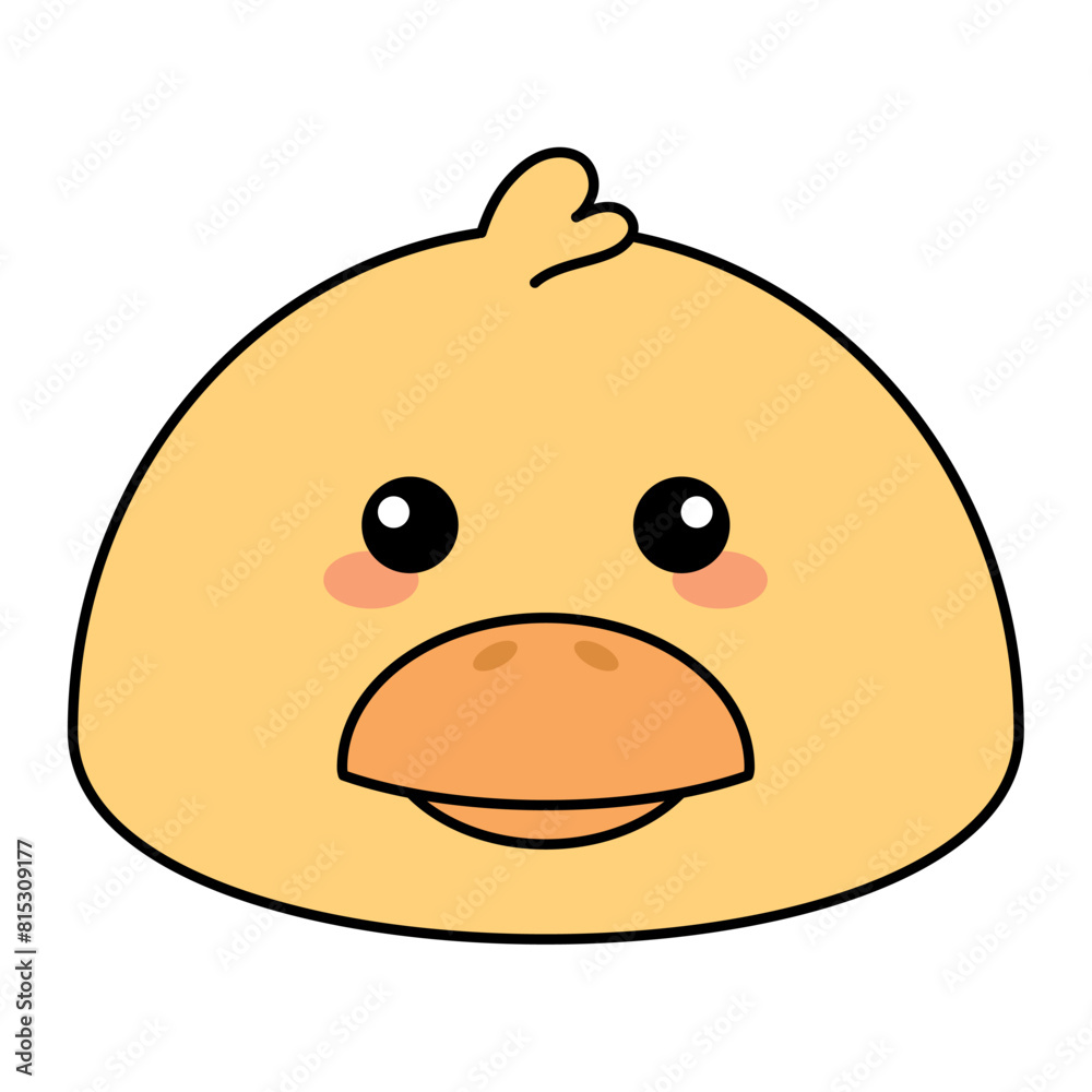 Cute kawaii duck emoji icon Vector illustration Cute kawaii duck emoji icon Vector illustration
