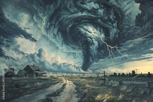 Tornado Rampage: An Artistic Illustration of Boisterous Weather and The Sublime Might of Nature