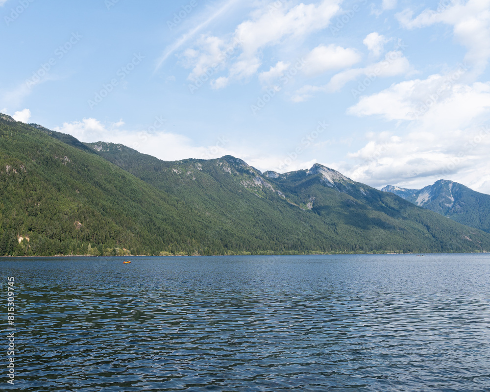 Beautiful waters of the Chilliwack Lake park clouds and mountains Beautiful waters of the Chilliwack Lake park clouds and mountains