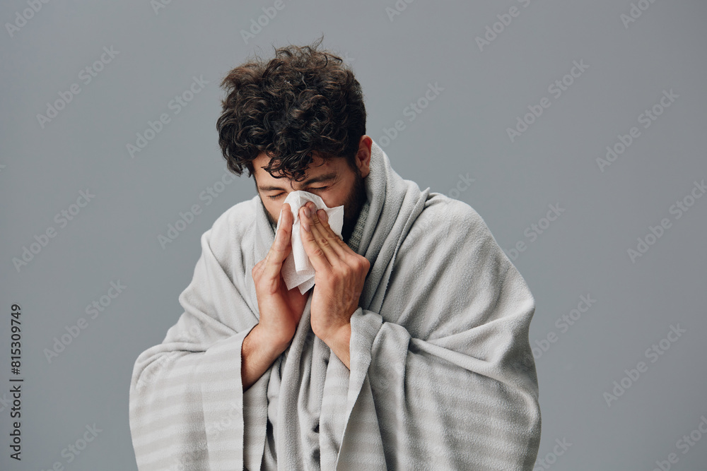 Man guy care male home adult sick person caucasian young health sad handsome Man guy care male home adult sick person caucasian young health sad handsome