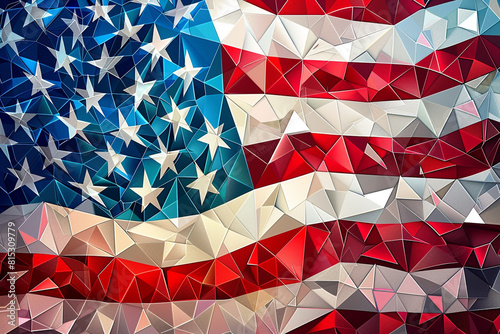 American flag triangles creating a modern mosaic header/footer design. photo