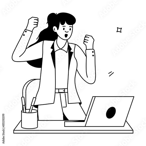 People Celebrating Flat Character Icons