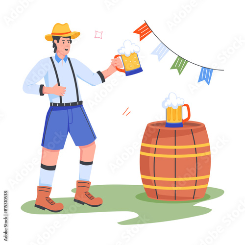 People Celebrating Flat Character Icons