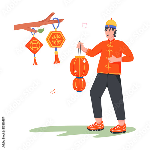 People Celebrating Flat Character Icons