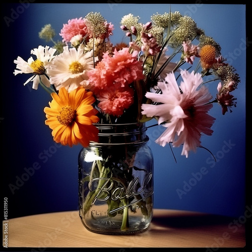 flowers in a jar
