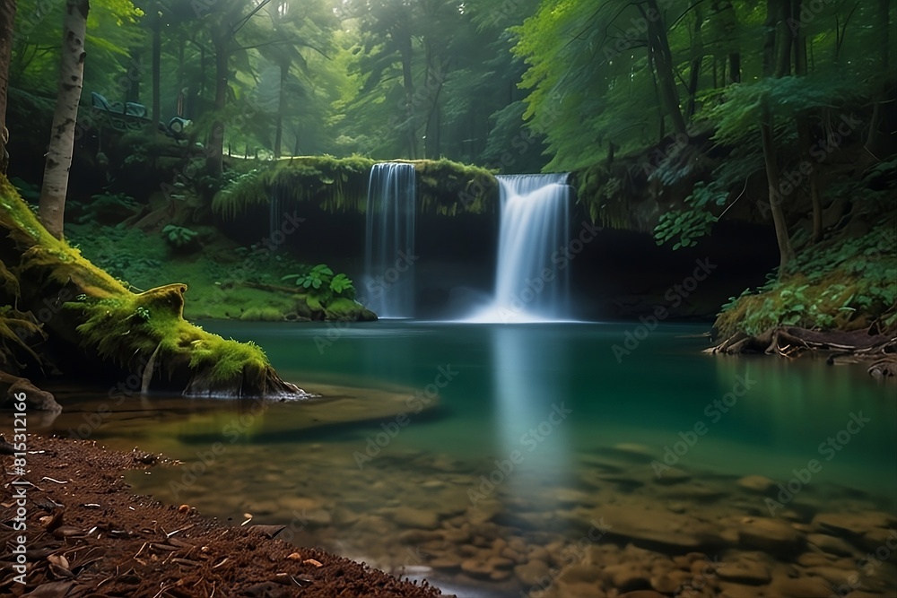 Obraz premium Beautiful and artractive waterfall in Thailand tropical forest.