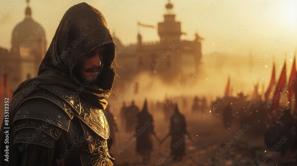 a mysterious assassin warrior in the Muslim city a mysterious assassin warrior in the Muslim city