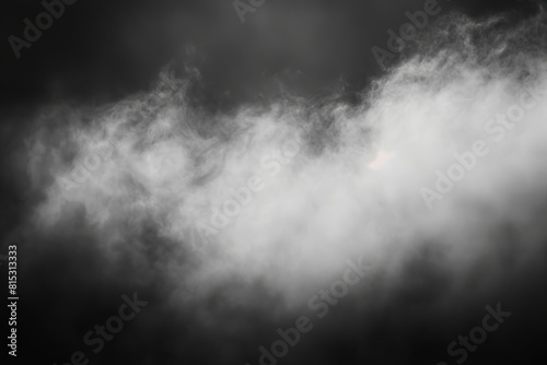 blurred and blotted white fog on black background abstract monochrome fine art photo