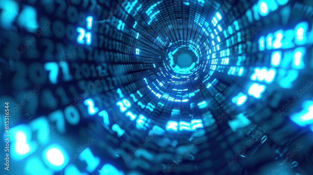 binary tunnel background , Technology concept. High Tech Background binary tunnel background , Technology concept. High Tech Background