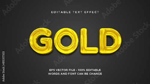 Gold 3D editable text effect premium.
