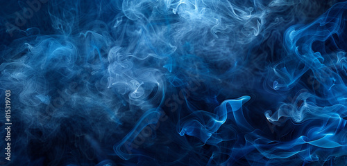 Atmosphere-rich midnight blue smoke swirls, ideal for dramatic visuals.