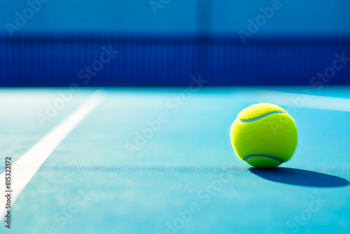 Tennis Ball Resting on Tennis Court © petro