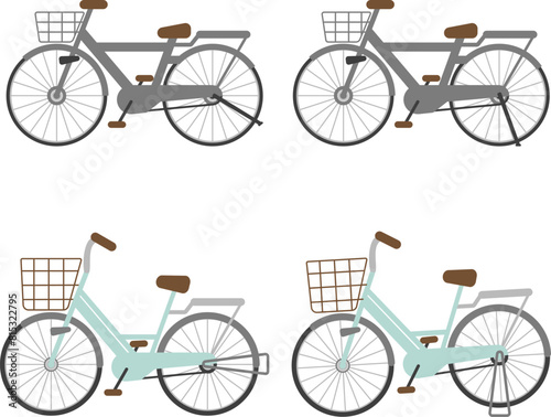 カラーのシンプルな自転車のイラスト