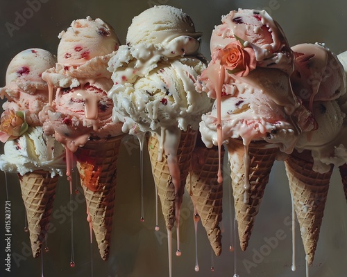 Surreal and Seductive Ice Cream Cones in Chiaroscuro Renaissance Splendor