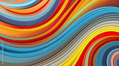 Abstract wavy background with concentric rings of varying sizes and colors