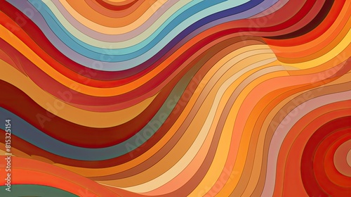 Abstract wavy background with concentric rings of varying sizes and colors photo