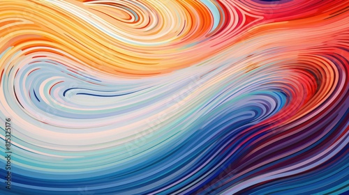 Abstract wavy background with concentric rings of varying sizes and colors