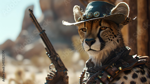 Illustrations Of Cheetah Western Cowboy