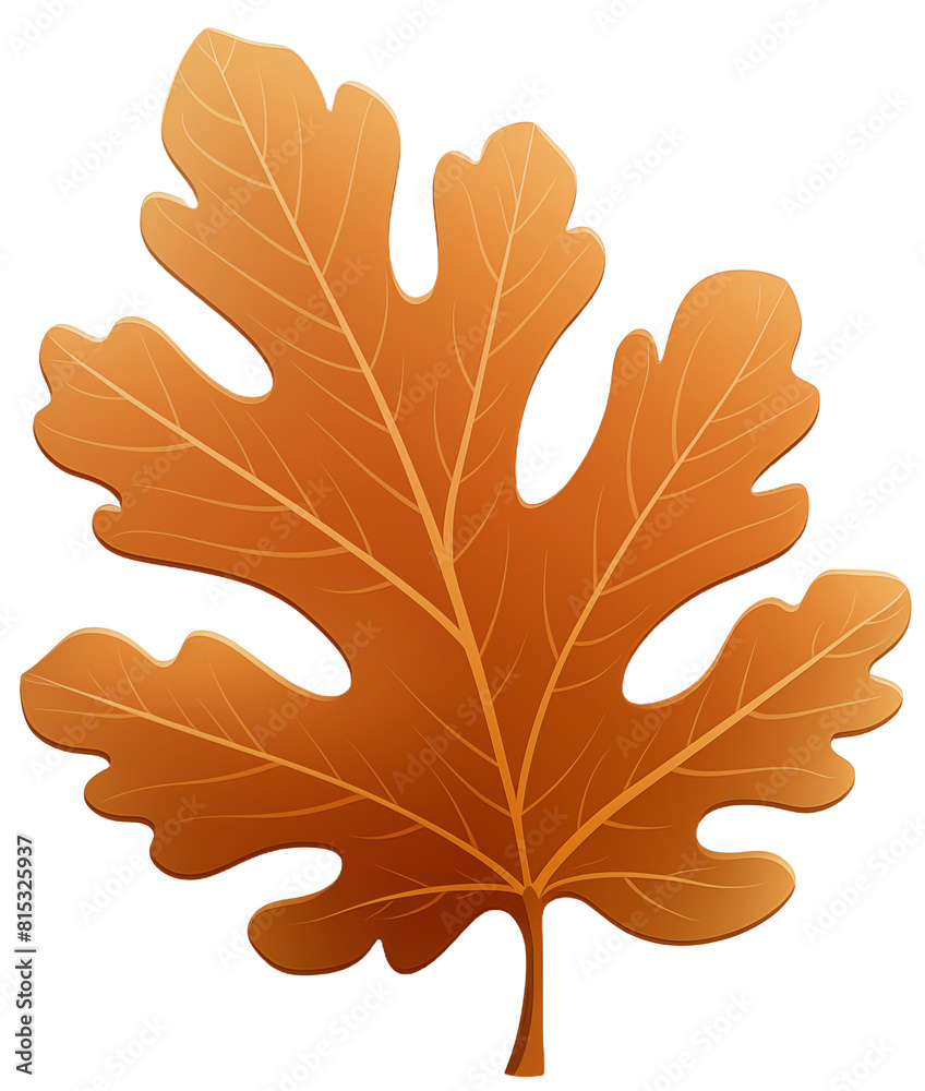 Fototapeta premium dried autumn oak leaf in brown gradient style
