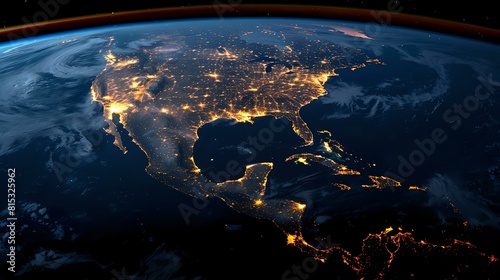 Aerial View of Earth's Nighttime Glow