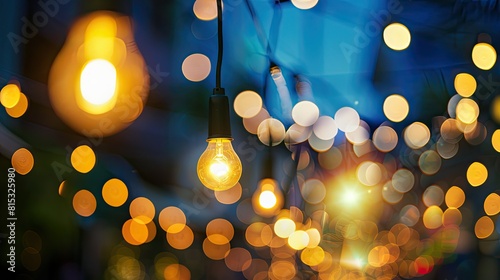 Bokeh lights twinkling in festive scene
