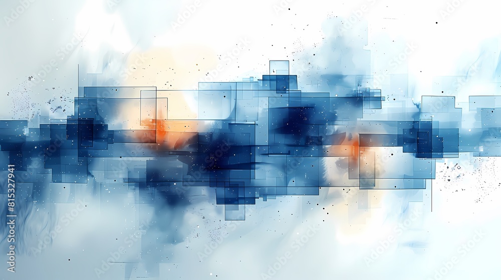 Digital technology blue and white transparent squares and curves poster background Digital technology blue and white transparent squares and curves poster background