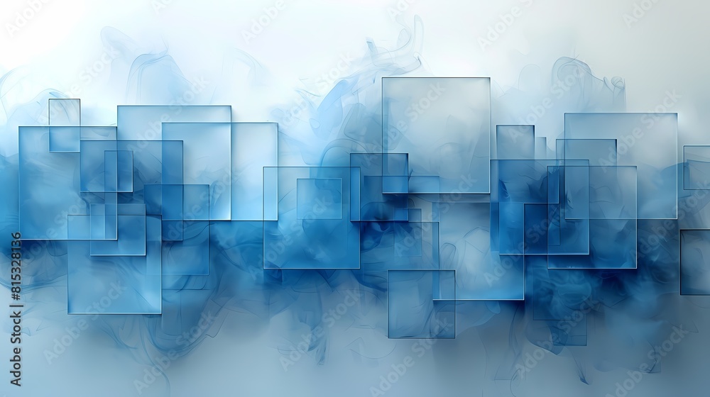 Digital technology blue and white transparent squares and curves poster background Digital technology blue and white transparent squares and curves poster background