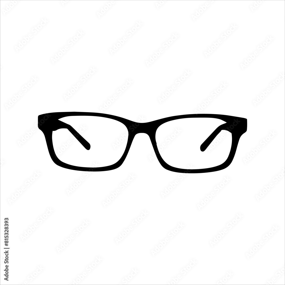 Eye glasses silhouette isolated on white background. Glasses icon vector illustration.